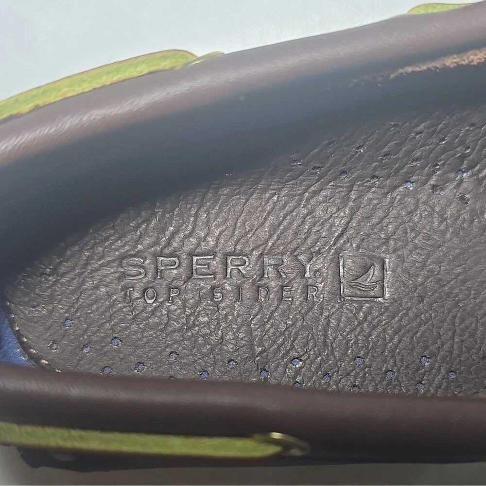 Sperry Top-Sider A/O Womens Brown Leather Boat Shoes 5M Multi-Color Laces New[3J